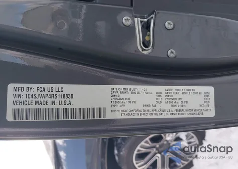 2024 Jeep Wagoneer Series I 4X4 from USA, damaged, VIN 1C4SJVAP4RS118830